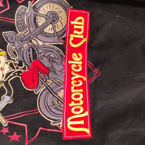 FLASH SALE! RARE! NWOT Betty Boop '13 Biker Betty Motorcycle Club Bomber Jacket - Picture 9 of 11